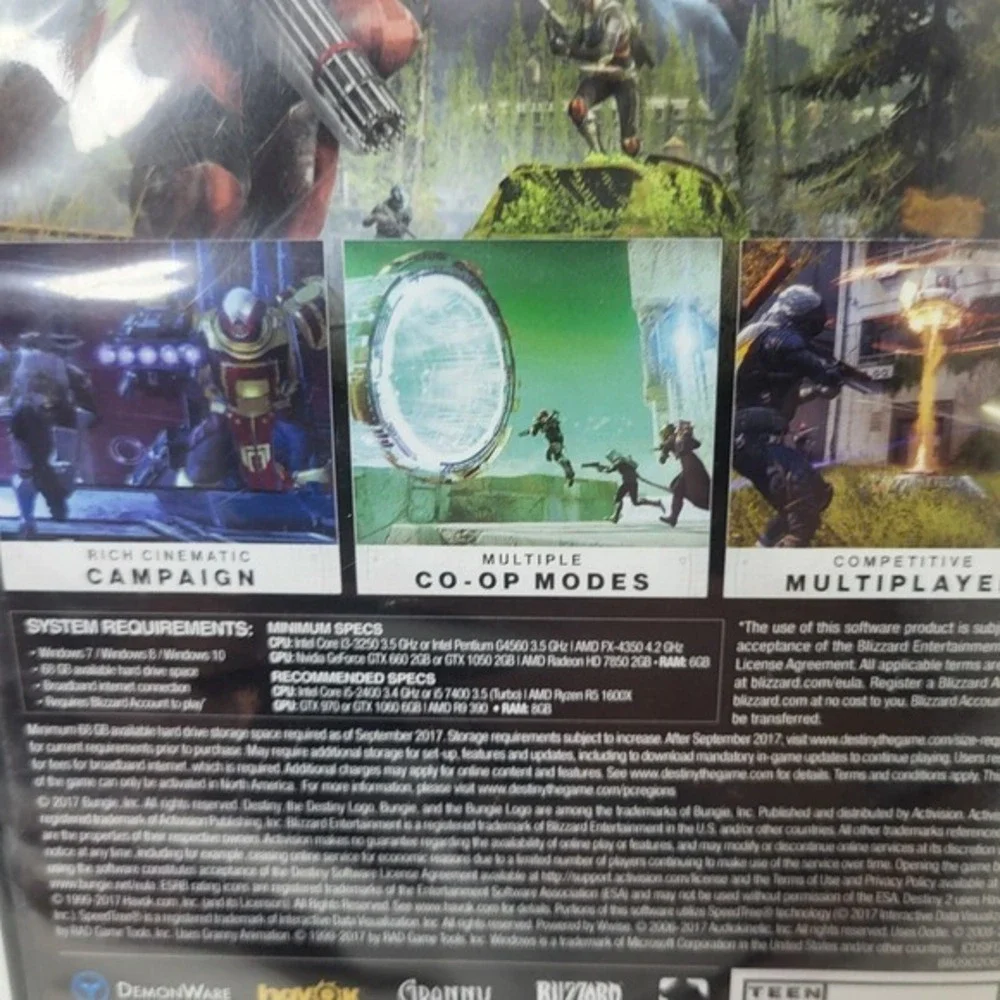 Destiny 2 PC Game Download Only‎ Bungie Activision New Sealed 2017
